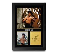 HWC Trading Bruce Lee Enter the Dragon Lee Gifts Printed Signed Autograph Picture for Movie Memorabilia Fans - A4 Framed Print (ID-005942)