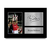 HWC Trading Bryan Robson Gift Signed A4 Printed Autograph Gifts Photo Display