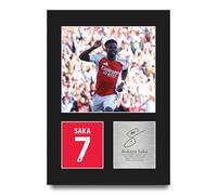HWC Trading Bukayo Saka Arsenal Gifts Printed Signed Autograph Picture for Football Fans and Supporters - A4 Portrait