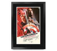 HWC Trading Captain America 4 Brave New World Anthony Mackie Gifts Printed Poster Signed Autograph Picture for Movie Memorabilia Fans - A3 Framed