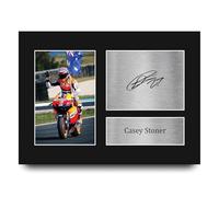 HWC Trading Casey Stoner Honda MOTO GP Gifts Printed Signed Autograph Picture for MotoGP Racing Fans - A4