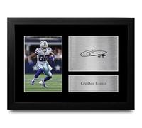 HWC Trading CeeDee Lamb Dallas Cowboys Gifts Printed Signed Autograph Picture for American Rules Football Memorabilia Fans - A4 Framed