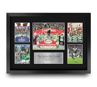 HWC Trading Celtic 2017 Winners Scottish League The Invincible Treble Printed Memorabilia Signed Autograph Photograph Display for Football Fans and Supporters - A3 Framed