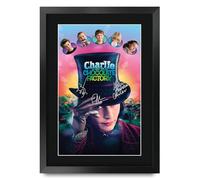 HWC Trading Charlie and the Chocolate Factory Johnny Depp Gifts Printed Poster Signed Autograph Picture for Movie Memorabilia Fans - A3 Framed