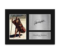 HWC Trading Charlton Heston The Ten Commandments Moses Gifts Printed Signed Autograph Picture for Movie Memorabilia Fans - A4 (ID-012279)