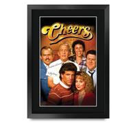 HWC Trading Cheers 1982 Gifts Printed Signed Autograph Poster for TV Memorabilia Fans - A3 Framed