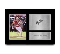 HWC Trading Christian McCaffrey San Francisco 49ers Gifts Printed Signed Autograph Picture for American Rules Football Memorabilia Fans - A4