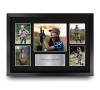 HWC Trading Christian Serratos The Walking Dead Gifts Printed Signed Autograph Presentation Photo Montage Display for TV Show Fans - A3 Framed