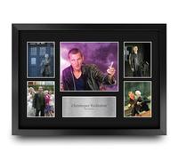 HWC Trading Christopher Eccleston Doctor Who Gifts Printed Signed Autograph Presentation Photo Montage Display for TV Show Fans - A3 Framed