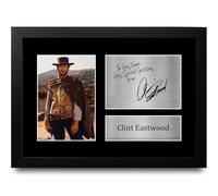 HWC Trading Clint Eastwood Personalised Gift - Signed Autograph Picture, Framed A4 Film & TV Memorabilia with Custom Name Message for Birthday Christmas Wedding
