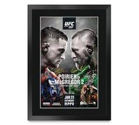 HWC Trading Conor McGregor vs Dustin Poirier 2 UFC 257 Gifts Printed Signed Autograph Picture for UFC Memorabilia Fans - A3 Framed (ID-006256)