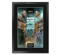 HWC Trading Conor McGregor vs Max Holloway UFC 329 Gifts Printed Signed Autograph Picture for UFC Memorabilia Fans - A3 Framed (ID-011667)