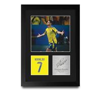HWC Trading Cristiano Ronaldo Al-Nassr Gifts Printed Signed Autograph Picture for Football Fans and Supporters - A4 Portrait Framed