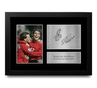 HWC Trading Cristiano Ronaldo & Ruud van Nistelrooy Gifts Printed Signed Autograph Picture for Football Fans and Supporters - A4 Framed