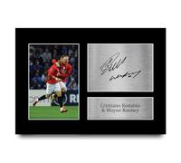 HWC Trading Cristiano Ronaldo & Wayne Rooney Gifts Printed Signed Autograph Picture for Football Fans and Supporters - A4