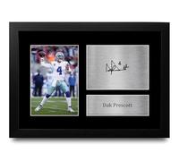 HWC Trading Dak Prescott Dallas Cowboys Gifts Printed Signed Autograph Picture for NFL American Rules Football Memorabilia Fans - A4 Framed