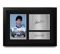 HWC Trading Damon Hill Gifts Printed Signed Autograph Picture for F1 Formula 1 Racing Fans - A4 Framed
