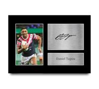HWC Trading Daniel Tupou Sydney Roosters Gifts Printed Signed Autograph Picture for Rugby League Fans - A4