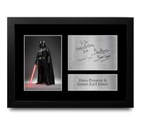 HWC Trading Dave Prowse & James Earl Jones Personalised Gift - Signed Autograph Picture, Framed A4 Sci-Fi Film Memorabilia with Custom Name Message for Birthday Christmas Wedding