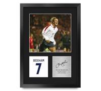 HWC Trading David Beckham England Gifts Printed Signed Autograph Picture for Football Fans and Supporters - A3 Portrait Framed