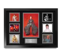 HWC Trading David Bowie Gifts Printed Signed Autograph Picture for Music Memorabilia Fans - A2 Framed