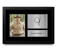 HWC Trading David Harbour Strange Hawkins Thing Jim Hopper Gifts Printed Signed Autograph Picture for TV Show Fans - A4 Framed