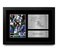 HWC Trading David James Personalised Gift - Signed Autograph Picture, Framed A4 Football Memorabilia with Custom Name Message for Birthday Christmas Wedding