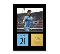 HWC Trading David Silva Manchester City Gifts Printed Signed Autograph Picture for Football Fans and Supporters (ID-004975) - A4 Print Only