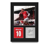 HWC Trading Dennis Bergkamp Arsenal Gifts Printed Signed Autograph Picture for Football Fans and Supporters - A4 Portrait