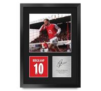 HWC Trading Dennis Bergkamp Arsenal Gifts Printed Signed Autograph Picture for Football Fans and Supporters - A3 Portrait Framed