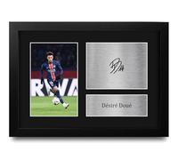HWC Trading Desire Doue Paris Blue and Reds Gifts Printed Signed Autograph Picture for Football Fans and Supporters - A4 Framed
