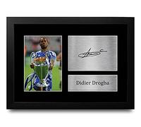 HWC Trading Didier Drogba Gifts Printed Signed Autograph Picture for Football Fans and Supporters - A4 Framed