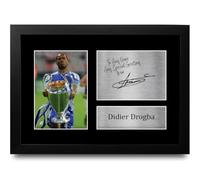 HWC Trading Didier Drogba Personalised Gift - Signed Autograph Picture, Framed A4 Football Memorabilia with Custom Name Message for Birthday Christmas Wedding