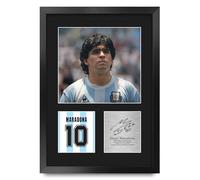 HWC Trading Diego Maradona Argentina Gifts Printed Signed Autograph Picture for Football Fans and Supporters - A3 Portrait Framed