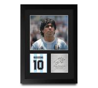 HWC Trading Diego Maradona Argentina Gifts Printed Signed Autograph Picture for Football Fans and Supporters - A4 Portrait Framed