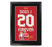 HWC Trading Diogo Jota Forever Liverpool Gifts Printed Signed Autograph Picture for Football Fans and Supporters - A3 Framed