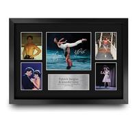 HWC Trading Dirty Dancing Gifts Printed Signed Autograph Presentation Display Montage for Movie Memorabilia Fans - A3 Framed