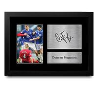 HWC Trading Duncan Ferguson Gift Signed FRAMED A4 Printed Autograph Everton Gifts Photo Display