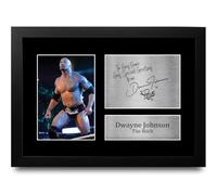 HWC Trading Dwayne Johnson Personalised Gift - Signed Autograph Picture, Framed A4 Wrestling Memorabilia with Custom Name Message for Birthday Christmas Wedding