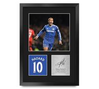 HWC Trading Eden Hazard Chelsea Gifts Printed Signed Autograph Picture for Football Fans and Supporters - A3 Portrait Framed