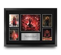 HWC Trading Elizabeth Olsen Wanda-Scarlet Witch Gifts Printed Signed Autograph Presentation Photo Montage Display for TV Show Fans - A3 Framed