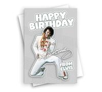 HWC Trading Elvis Presley Birthday Card, Music Fan Greeting Card, A5 Blank Inside with Envelope