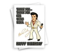 HWC Trading Elvis the King Birthday Card Design 2 for Rock and Roll Fans