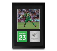 HWC Trading Emiliano Martinez Aston Villa Gifts Printed Signed Autograph Picture for Football Fans and Supporters - A4 Portrait Framed