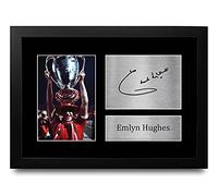 HWC Trading Emlyn Hughes Gift Signed FRAMED A4 Printed Autograph Gifts Photo Display