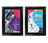 HWC Trading England Womans Euro 22 & 25 Programme Collection Printed Memorabilia Signed Autograph Photograph Display for Womens Football Fans and Supporters - A3 Framed