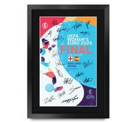 HWC Trading England Womans Lionesses Euro 25 Programme Printed Memorabilia Signed Autograph Photograph Display for Womens Football Fans and Supporters - A3 Framed