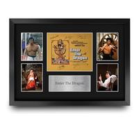 HWC Trading Enter the Dragon Gifts Printed Signed Autograph Presentation Display Montage for Movie Memorabilia Fans - A3 Framed
