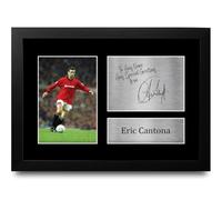 HWC Trading Eric Cantona Personalised Gift - Signed Autograph Picture, Framed A4 Football Memorabilia with Custom Name Message for Birthday Christmas Wedding