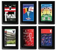 HWC Trading European Cup Final Programme Collection Printed Memorabilia Signed Autograph Poster for Football Fans and Supporters (ID-004263) - A4 Framed Print